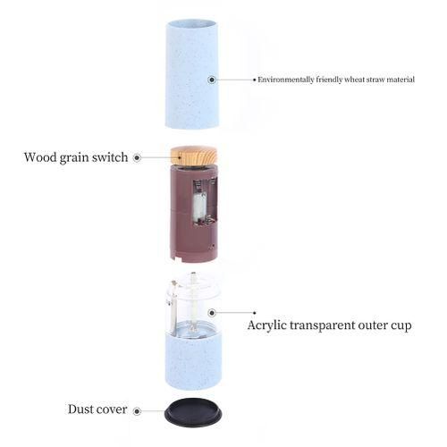 Wheat Straw Electric Salt Pepper Grinder Set LED