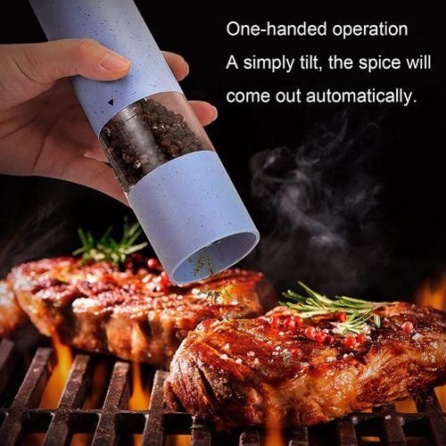 Wheat Straw Electric Salt Pepper Grinder Set LED