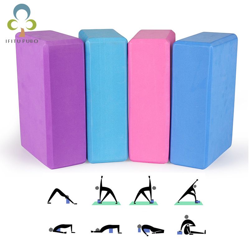 1pcs Yoga Brick Eva Material Yoga Pillow Solid Color Beige