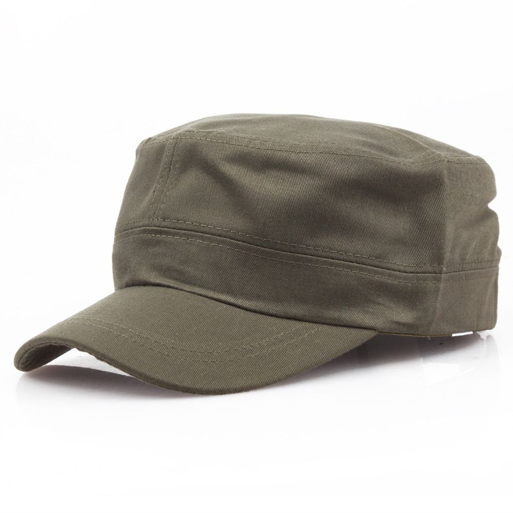 Men Women Baseball Caps Fashion Uni Adjustable Classic Style Plain Flat Vintage  Hat Casual Cap Outdoor Equipment-ArmyGreen