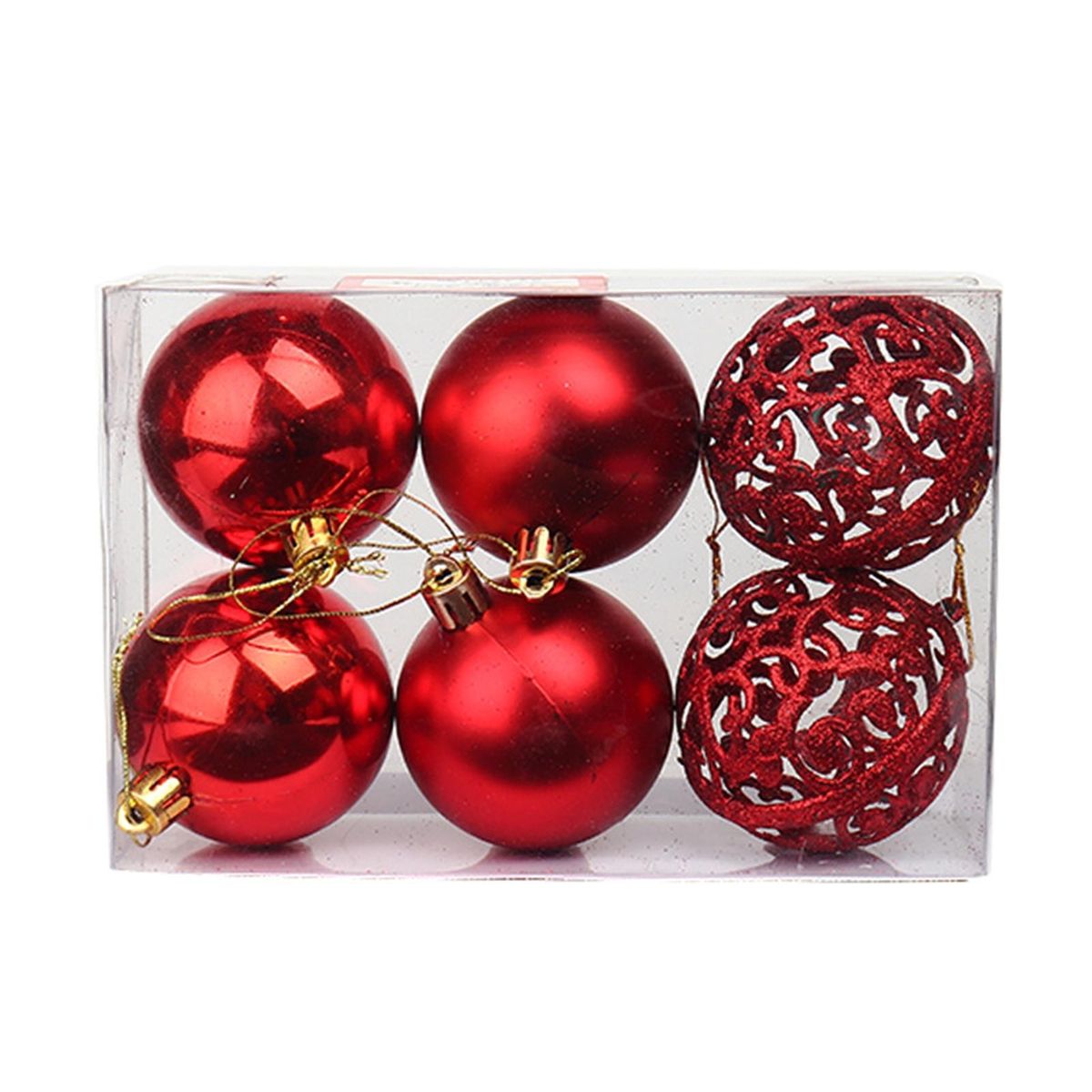 6Pcs Christmas Decoration Balls Shopping Mall Ceiling Christmas Balls Ornament Red