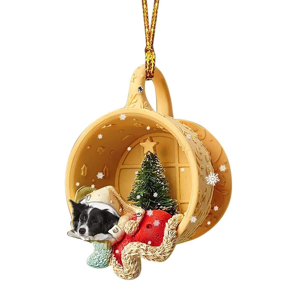 Front Door Decor Cheerful Canine Christmas Pendant Festive for Xmas