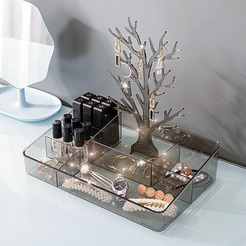 Plastic Cosmetic Storage Box For Dresser Jewelry Lipsticks Trinkets Make Up Organizer And Container Desktop Storage Organizer