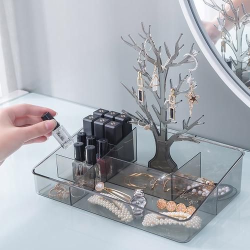 Plastic Cosmetic Storage Box For Dresser Jewelry Lipsticks Trinkets Make Up Organizer And Container Desktop Storage Organizer