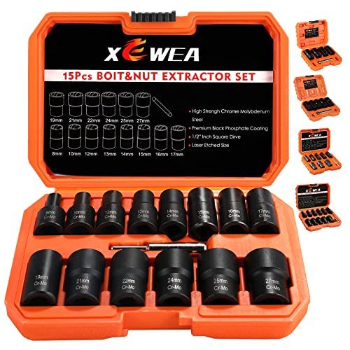 XEWEA Bolt Nut Extractor Set Easy Out Broken Lug Nut Extract