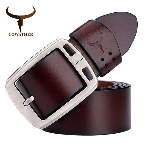 Cowather Cowhide Genuine Leather Belts For Men Strap Male Pin Buckle Vintage Jeans Belt 100-150 Cm