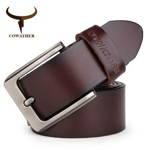 Cowather Cowhide Genuine Leather Belts For Men Strap Male Pin Buckle Vintage Jeans Belt 100-150 Cm