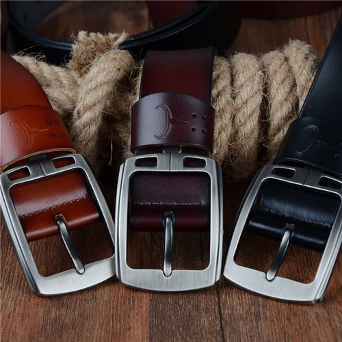 Cowather Cowhide Genuine Leather Belts For Men Strap Male Pin Buckle Vintage Jeans Belt 100-150 Cm