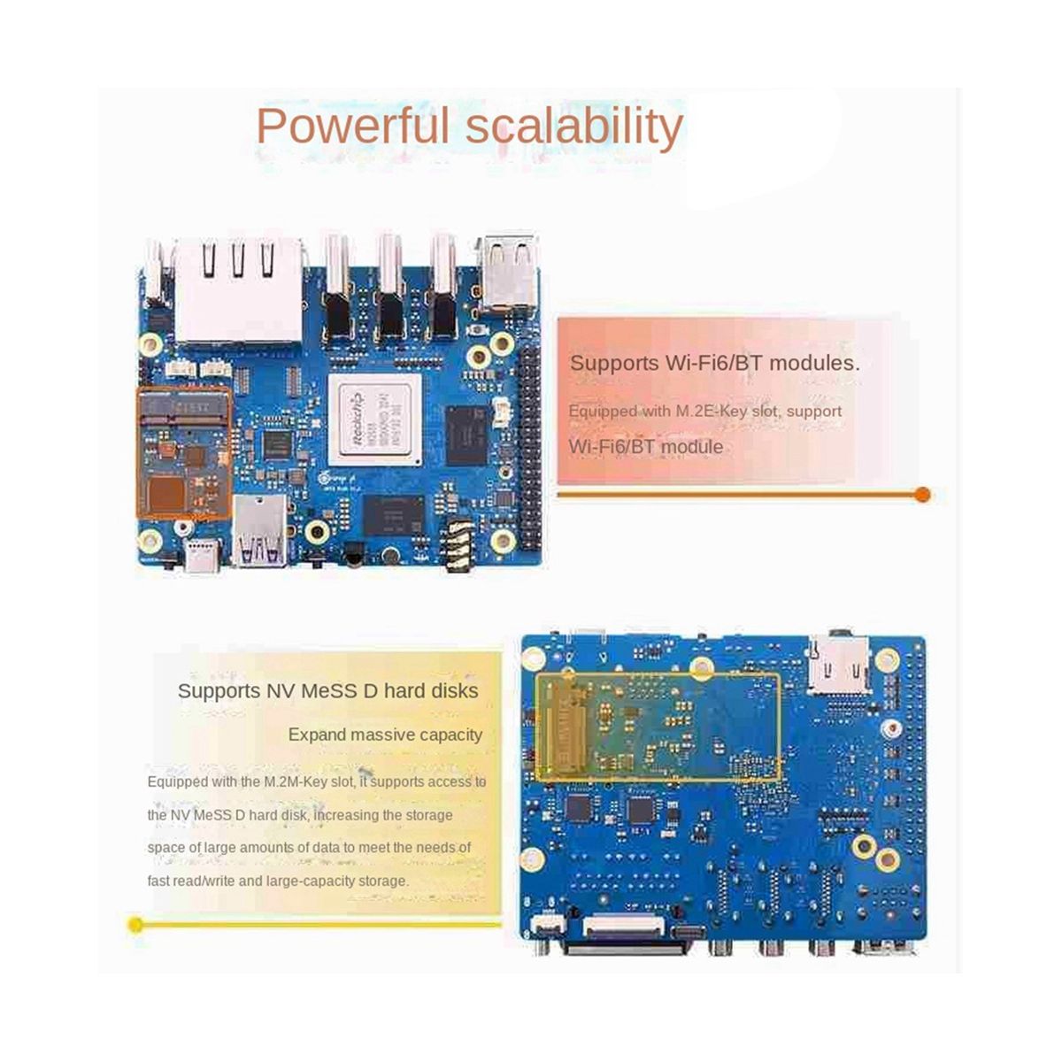 For Orange Pi 5 Plus 16GB RAM RK3588 Octa-Core 2.5G Dual Network Port with PCIE Expansion Board with Accessories US Plug