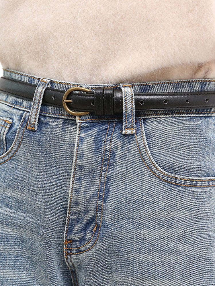 Women Belt Vintage Buckle Skinny Waist Strap Pin
