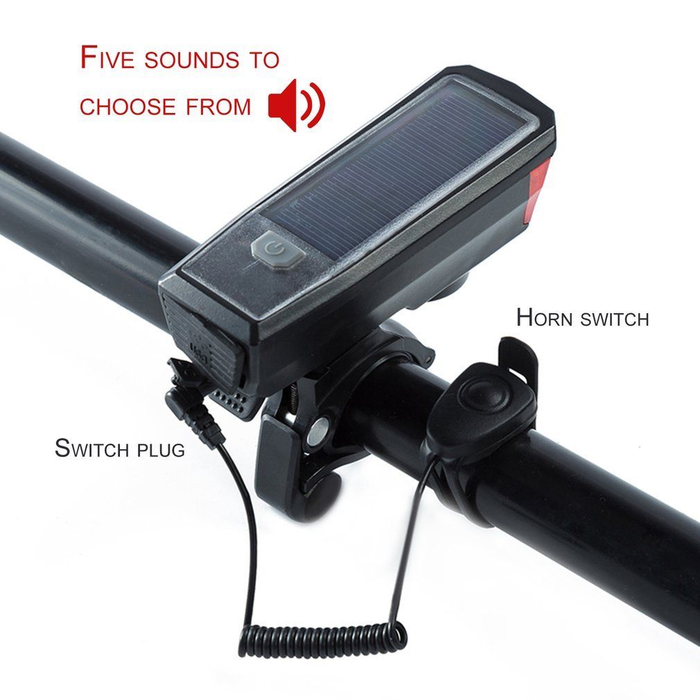 Hj-052 Usb Solar Rechargeable Cycling Horn Electronic Bell