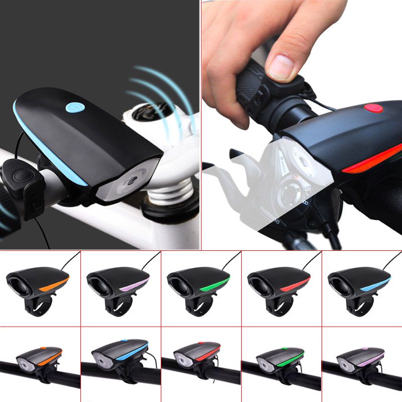 Bike Electric Horn Bicycle Bright Headlights Vocal Usb Bell