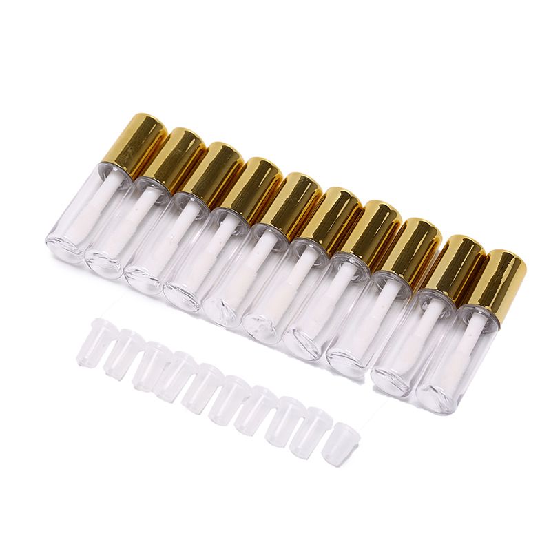 10pcs/lot DIY Lip Balm Tube Container With Cap Empty Lipstick Bottle Lipgloss Tube Cosmetic Sample Container(#gold)
