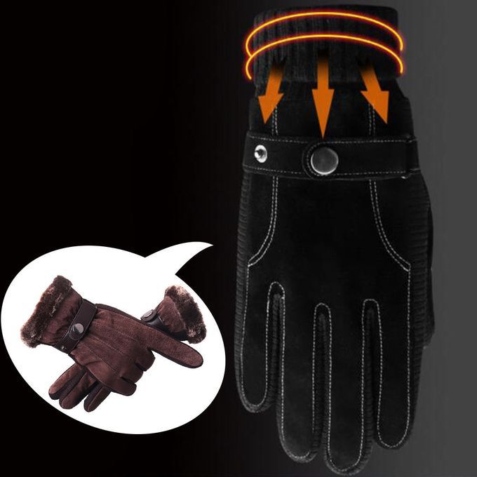 Windproof Snow  Ski Glove AntiSlip Pigskin Leather For A 7DBrown