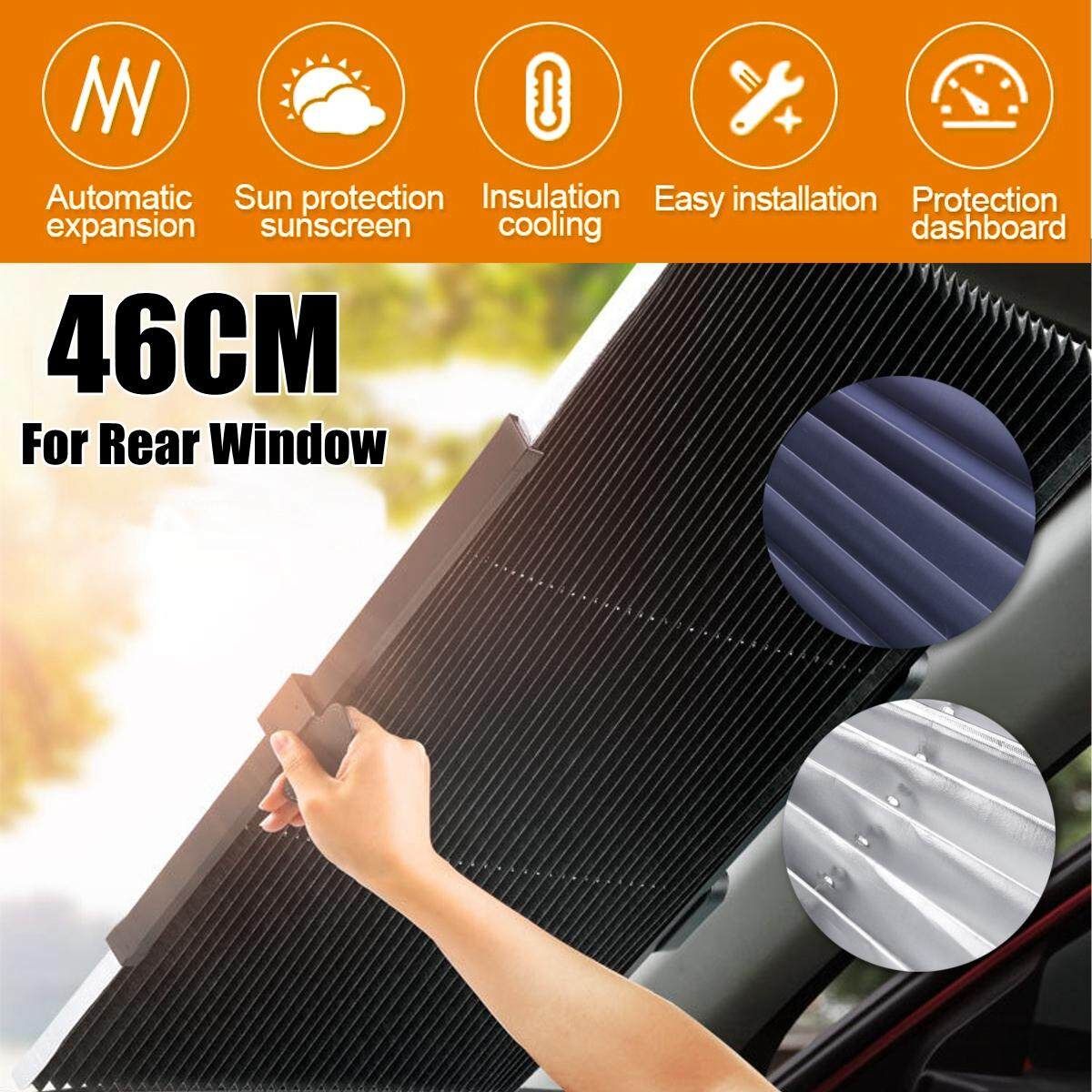 46CM Retractable SUV Truck Car Windshield Sunshade Rear Window Sun Visor UV Protection Curtain