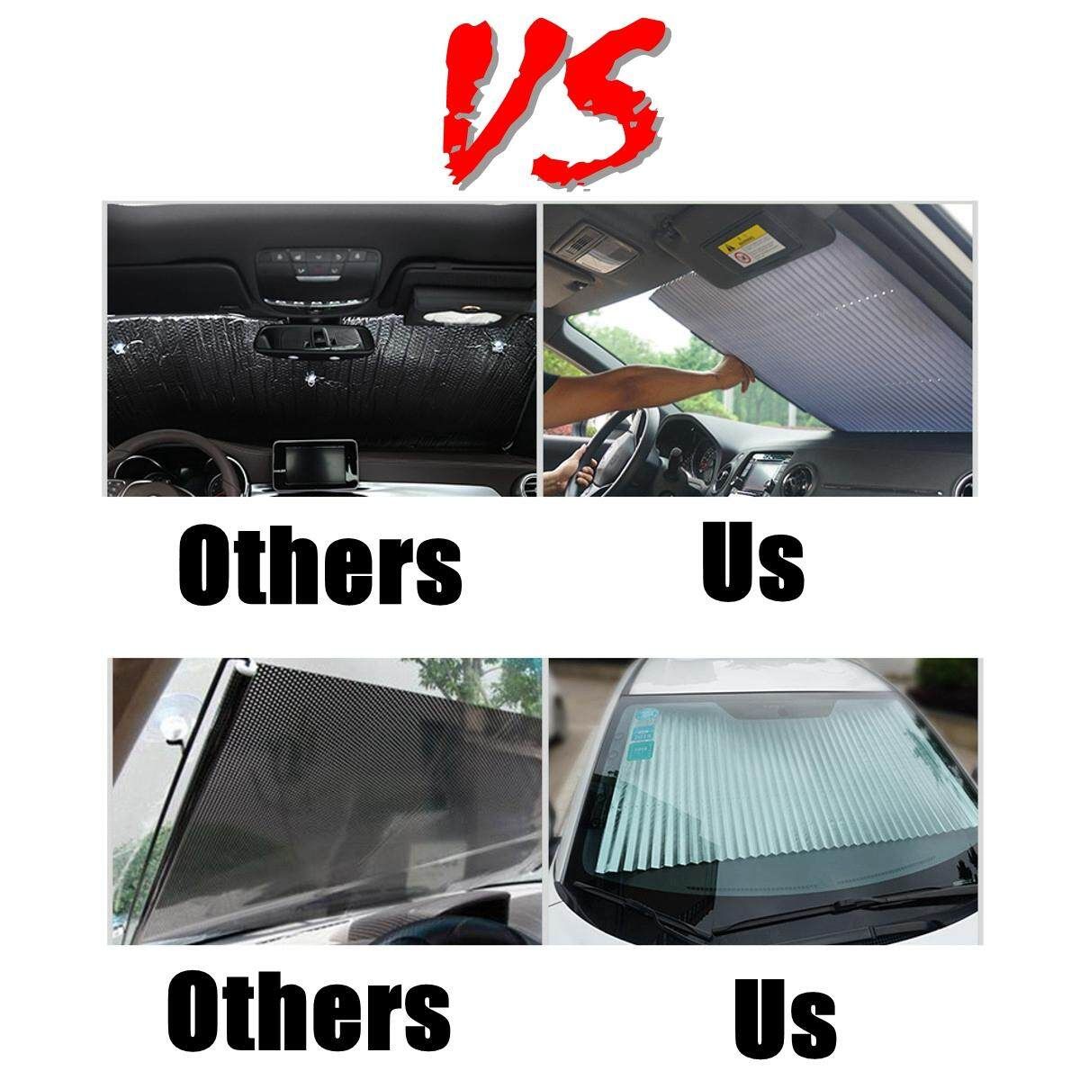 46CM Retractable SUV Truck Car Windshield Sunshade Rear Window Sun Visor UV Protection Curtain