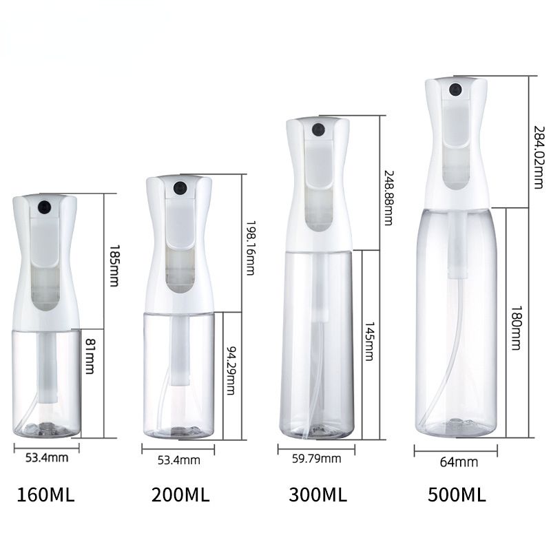 200/300/500ml High Pressure Spray Bottles Refillable Bottles Continuous Mist Watering Can Automatic Salon Barber Water Sprayer(#transparent-white)