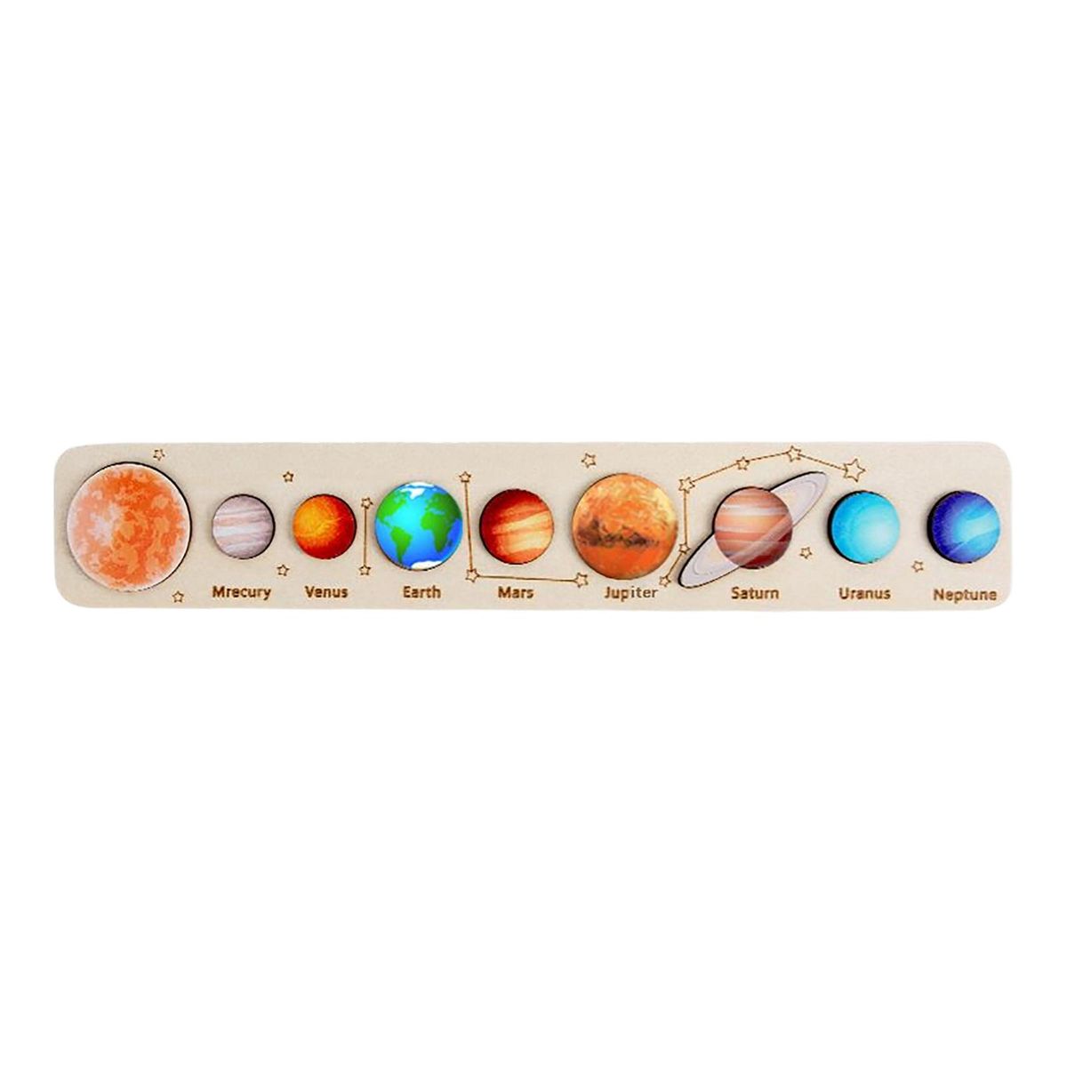 Montessori Solar System Puzzle Board  Color B