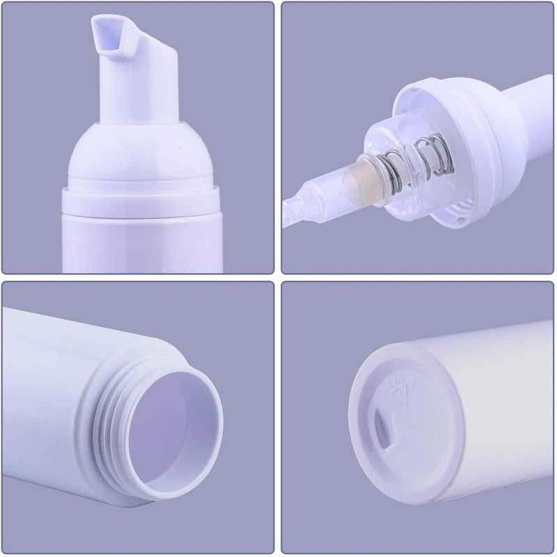 1pc Small Foam Dispenser Plastic Pump Bottles Mini Empty Soap Refillable Bottle For Travel Cleaning Cosmetics Packaging 30/60ml(#Transparent)