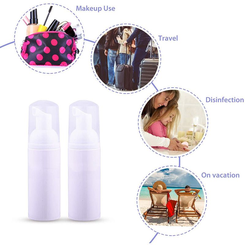 1pc Small Foam Dispenser Plastic Pump Bottles Mini Empty Soap Refillable Bottle For Travel Cleaning Cosmetics Packaging 30/60ml(#Transparent)