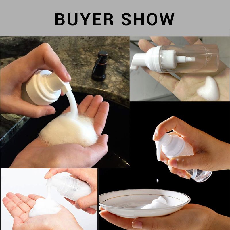 1pc Small Foam Dispenser Plastic Pump Bottles Mini Empty Soap Refillable Bottle For Travel Cleaning Cosmetics Packaging 30/60ml(#Transparent)