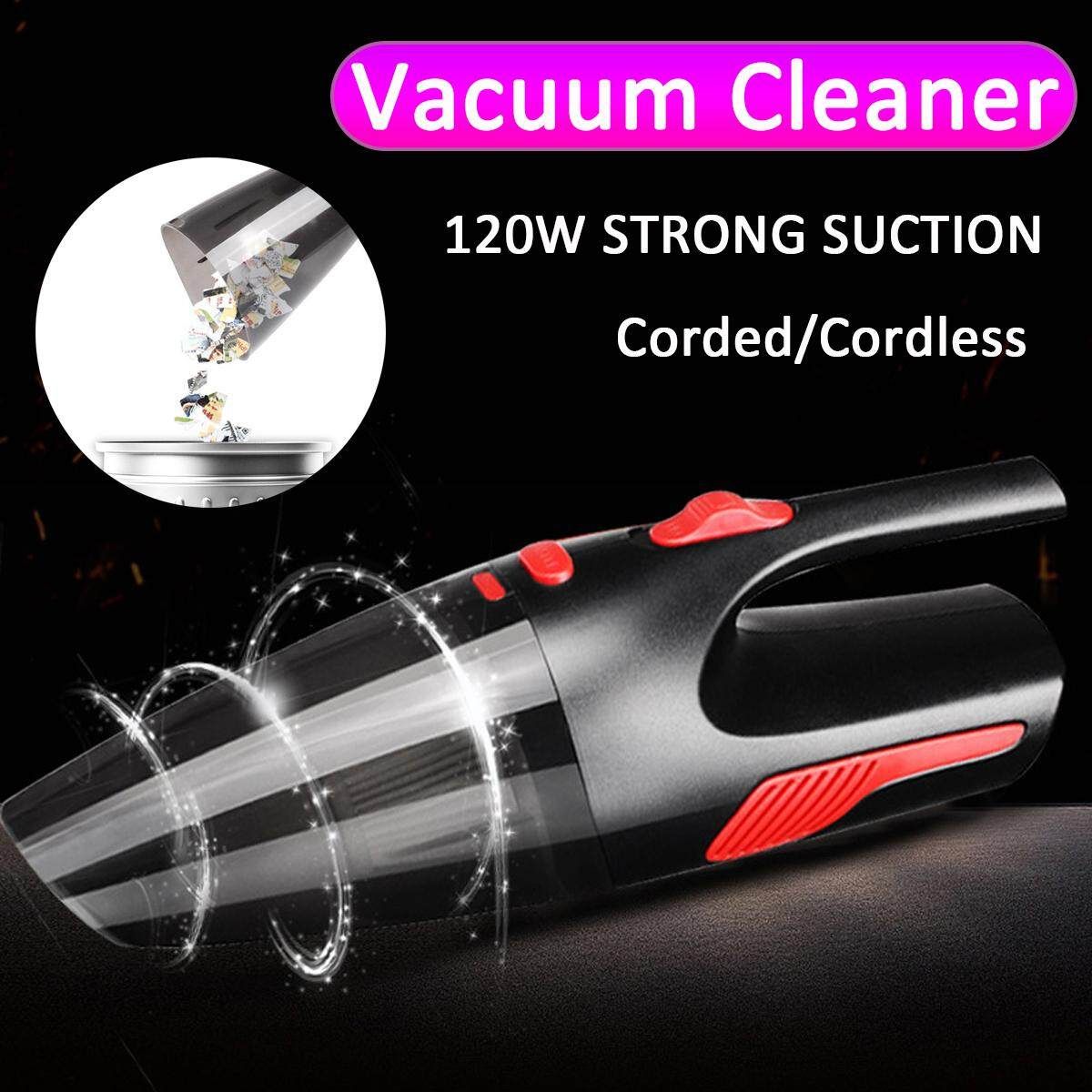 Wireless Car Vacuum Cleaner 120W Strong Suction Portable Handheld Wet/Dry Duster ---Wired Wired