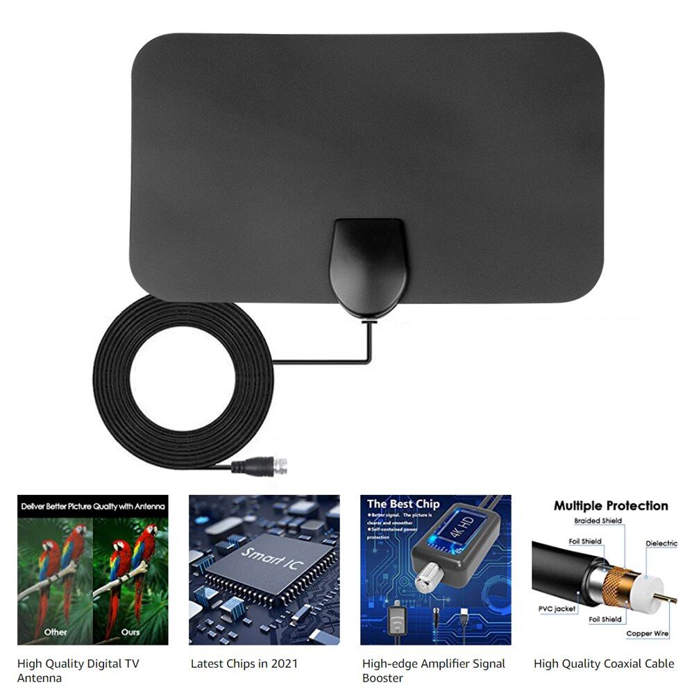 HD 8K 4K Indoor Digital TV Antenna 25DB HDTV Antena  T  T2 Cable TV Antena UHF VHF DTV Antennas Aerial Wholesale