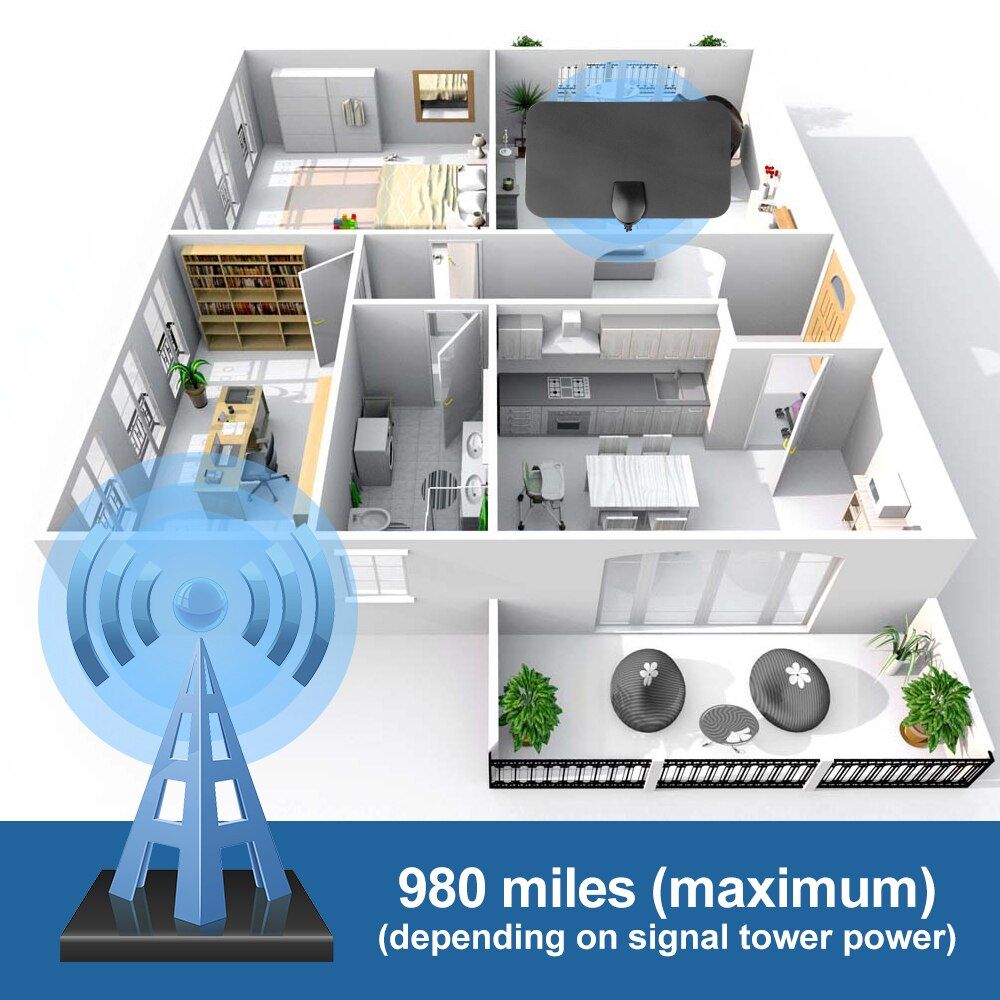 HD 8K 4K Indoor Digital TV Antenna 25DB HDTV Antena  T  T2 Cable TV Antena UHF VHF DTV Antennas Aerial Wholesale