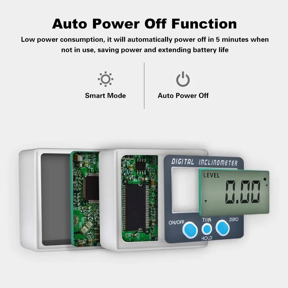 Multi-functional Digital Inclinometer Zinc Alloy Shell 360 degree Electronic Protractor Mini Digital Angle Gauge with Magnet