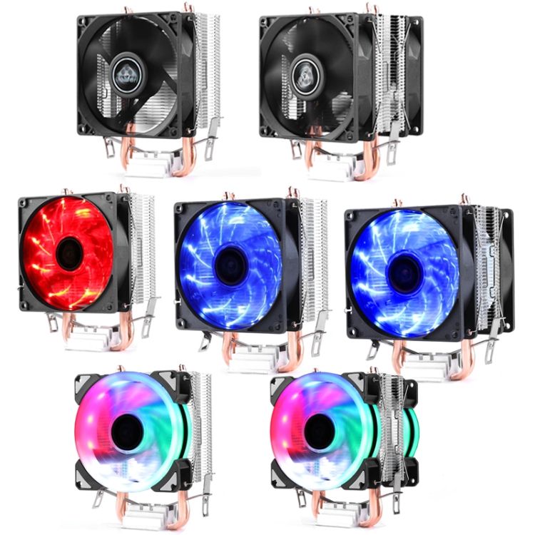 2 Copper Tube CPU Radiator Without Light 3-pin Double Fan 2 Tube Without Light 3-pin Double Fan