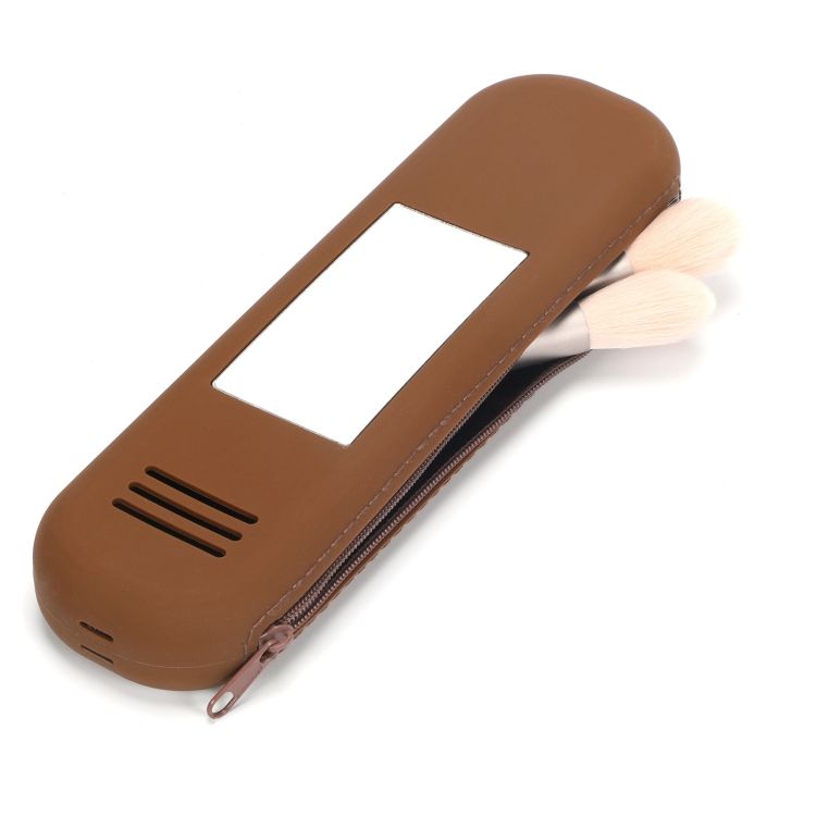 Silicone Cosmetic Brush Organizer Bag Brown