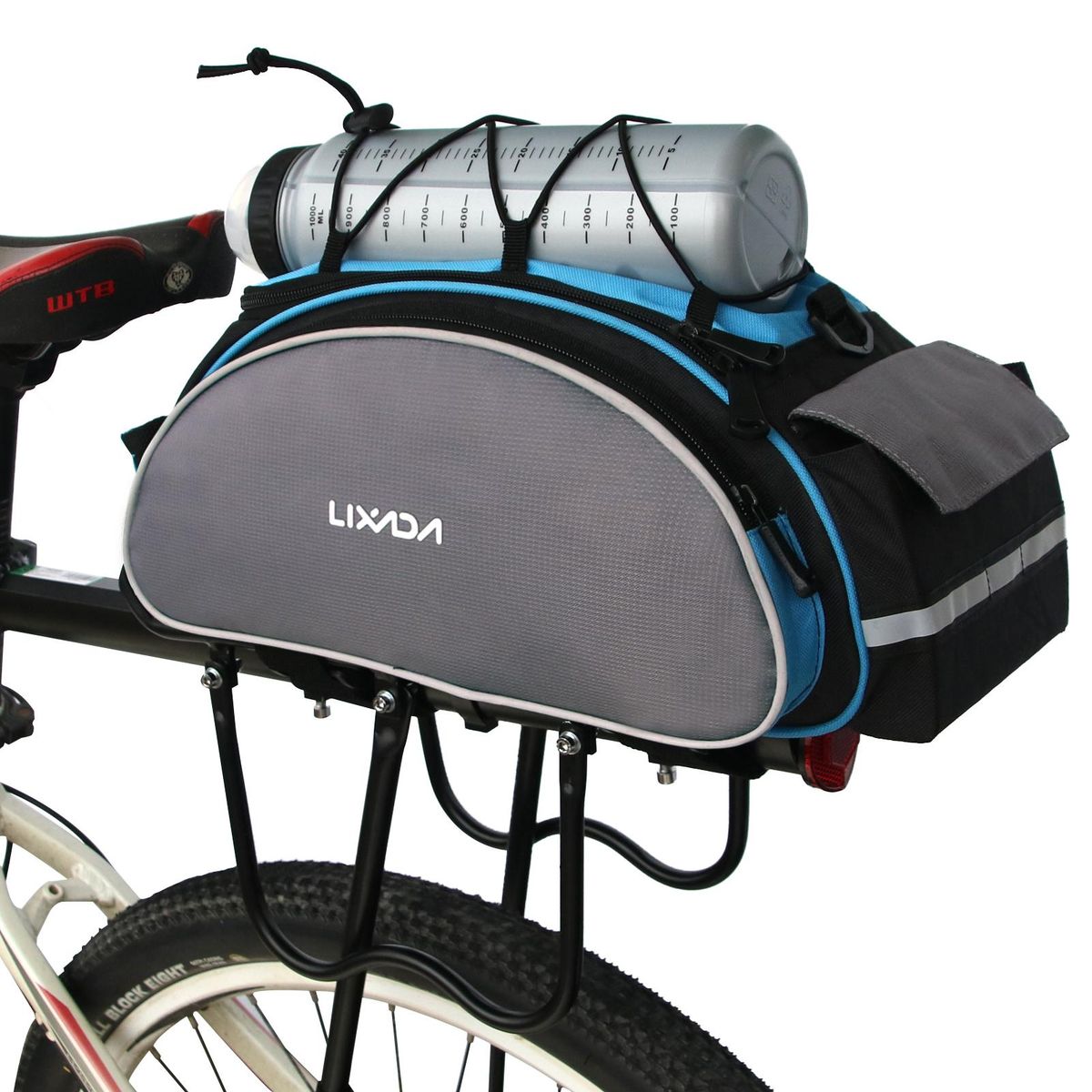 13L Multifunctional Bicycle Rear Seat Bag Outdoor Cycling Bike Rack Seat Bag Rear Trunk Pannier Backseat Bag Handbag Shoulder Bag