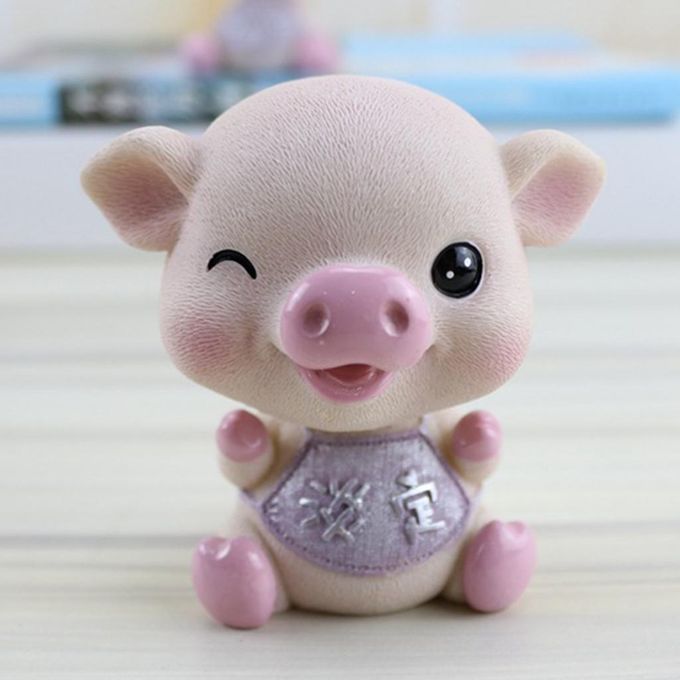 Bobble Head Collection Nodding Head Lucky Pig Toy Car Dashboard