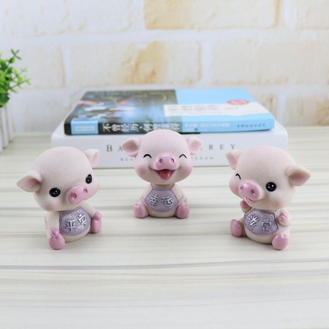 Bobble Head Collection Nodding Head Lucky Pig Toy Car Dashboard