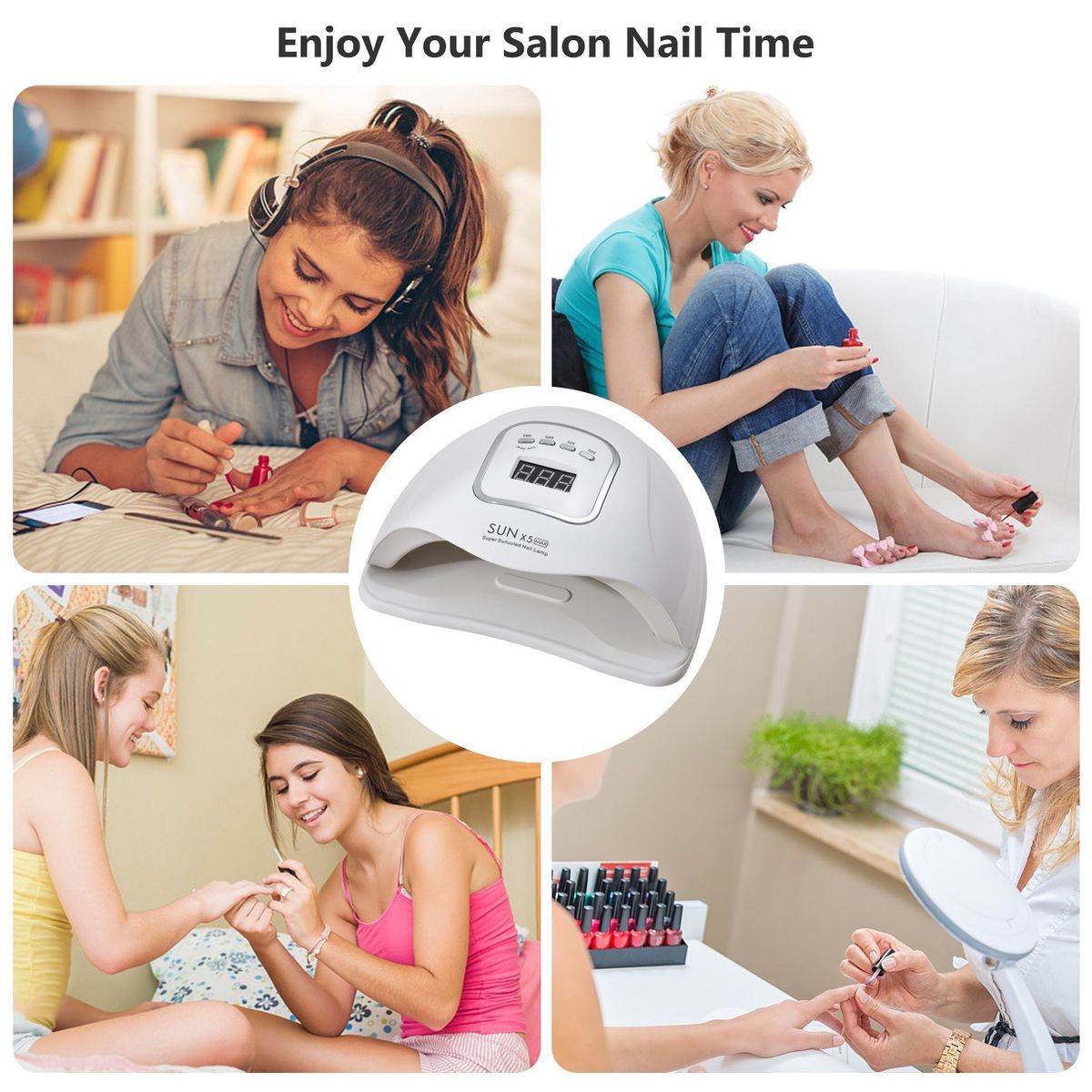150W UV LED Nail Lamp Nail Dryer With Smart Sensor 4 Timers Setting LCD Screen For Curing Fingernails Toenails Home Salon
