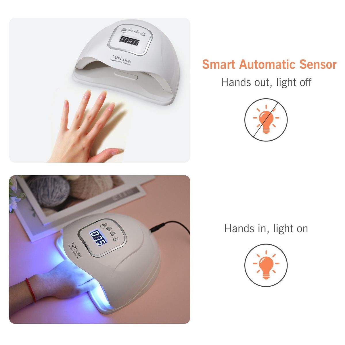 150W UV LED Nail Lamp Nail Dryer With Smart Sensor 4 Timers Setting LCD Screen For Curing Fingernails Toenails Home Salon