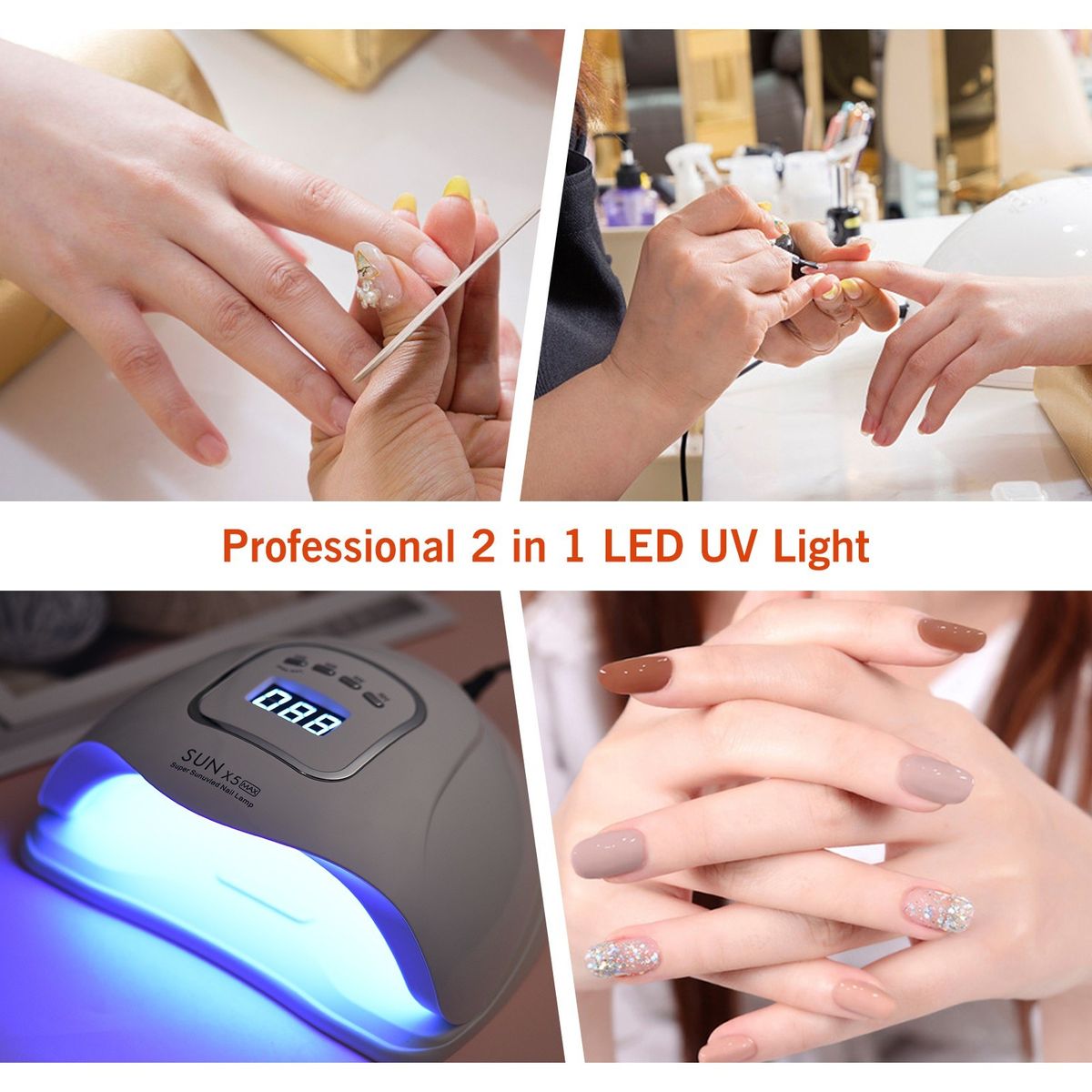 150W UV LED Nail Lamp Nail Dryer With Smart Sensor 4 Timers Setting LCD Screen For Curing Fingernails Toenails Home Salon