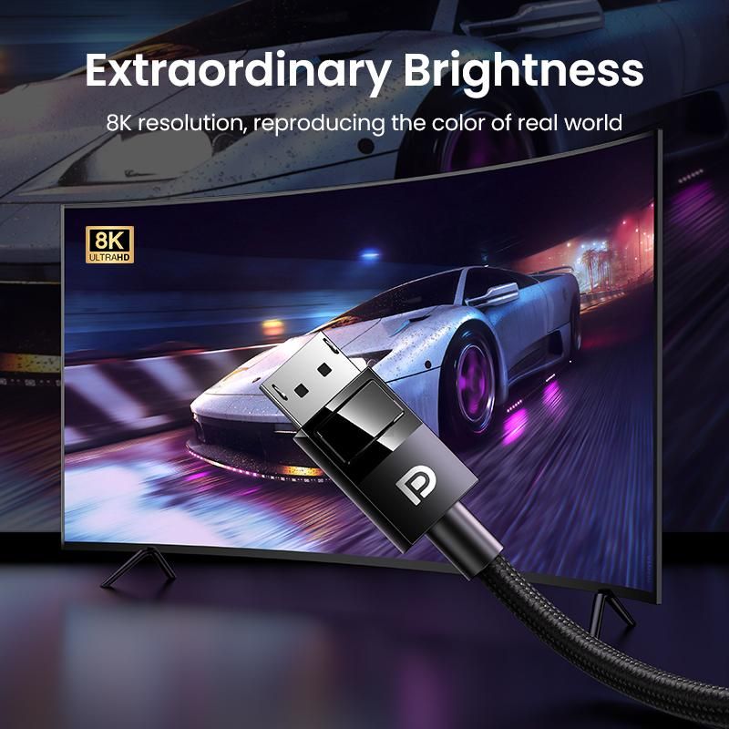 VESA Certified 8K DisplayPort Cable DP1.4 DP to DP Cable 2M