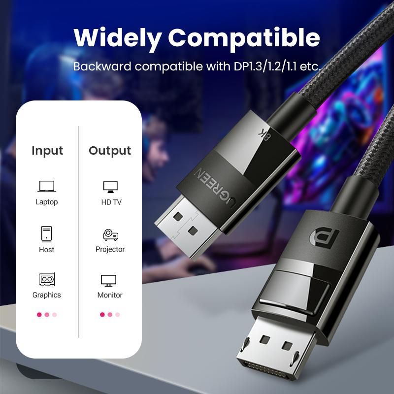 VESA Certified 8K DisplayPort Cable DP1.4 DP to DP Cable 2M