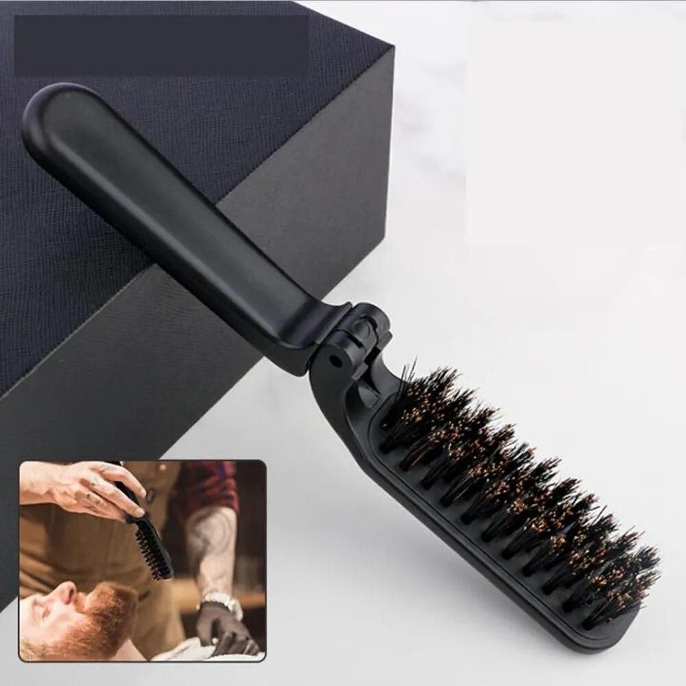 NEW Boar Bristle Hair Comb Natural Sandalwood Comb for Beard Fold Pocket Comb Hair Brush Beard & Mustache Brush for Men