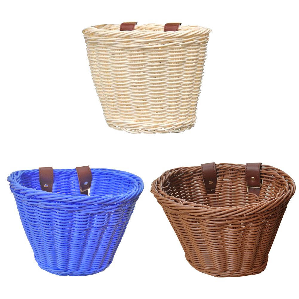 Wicker Bicycle Basket For Children And Women 3 Col
