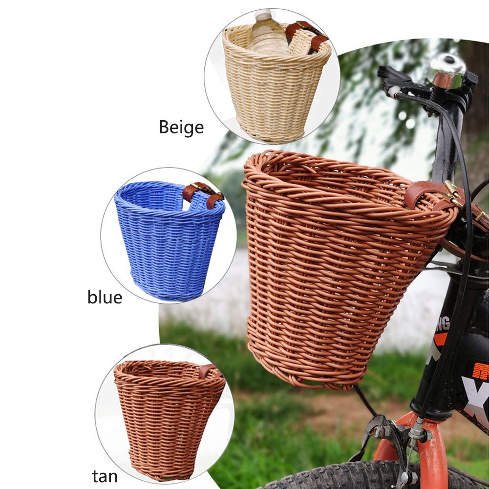 Wicker Bicycle Basket For Children And Women 3 Col