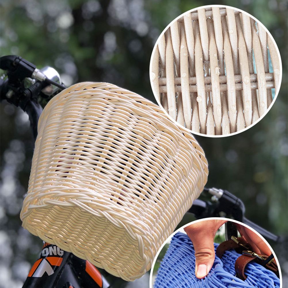 Wicker Bicycle Basket For Children And Women 3 Col