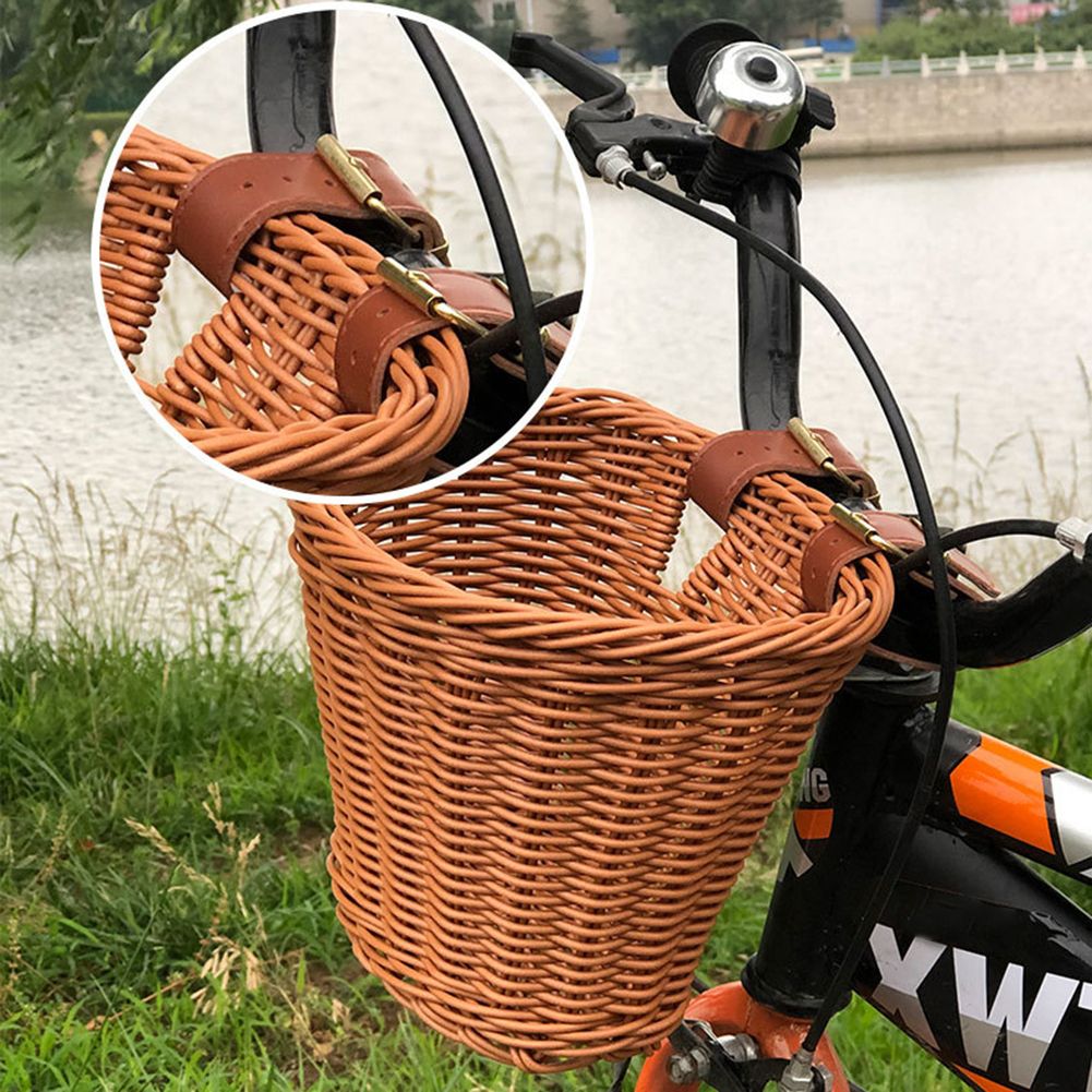 Wicker Bicycle Basket For Children And Women 3 Col