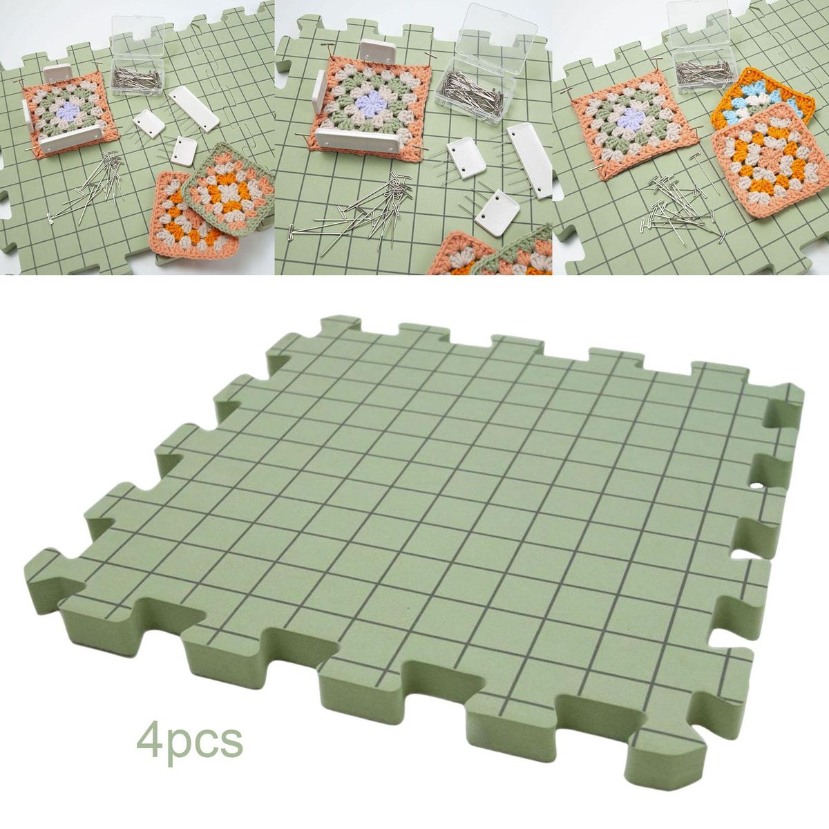4 Pieces Blocking Mats For Knitting Crafts Woven Board For Needlework