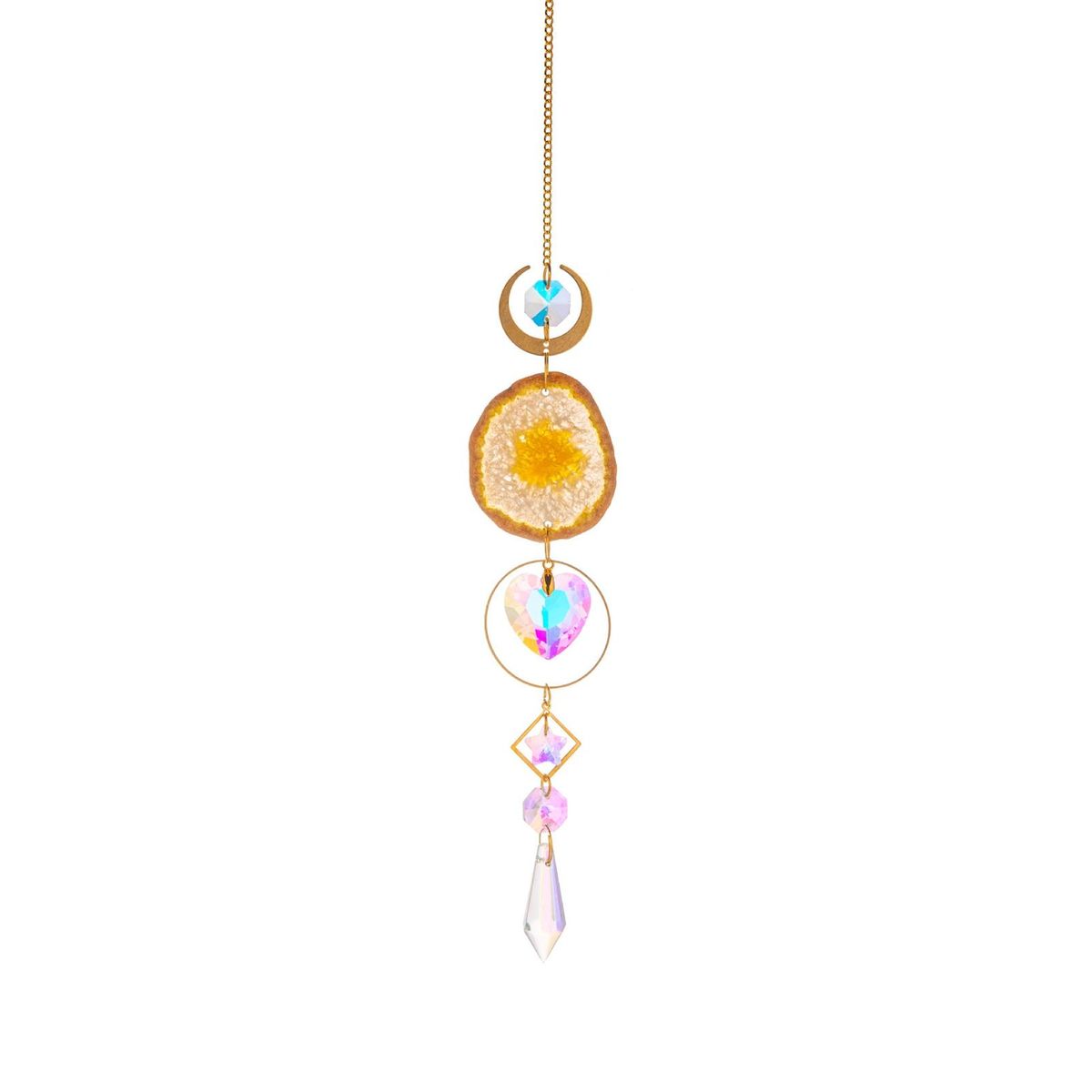 Rainbow Making Pendant Agate Rough Faux Crystal Pendant Green