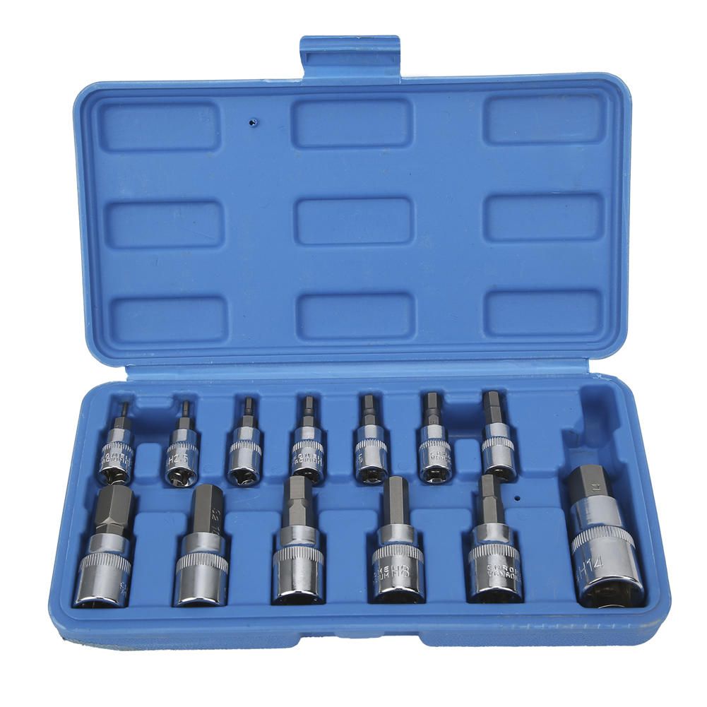 Square Wrench Hex Bit Socket Set 1/4in 3/8in 1/2in Auto