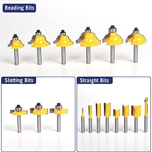 MNA Router Bits 35 Pcs Set 35 Pieces 14 Inch Shank Router Bi