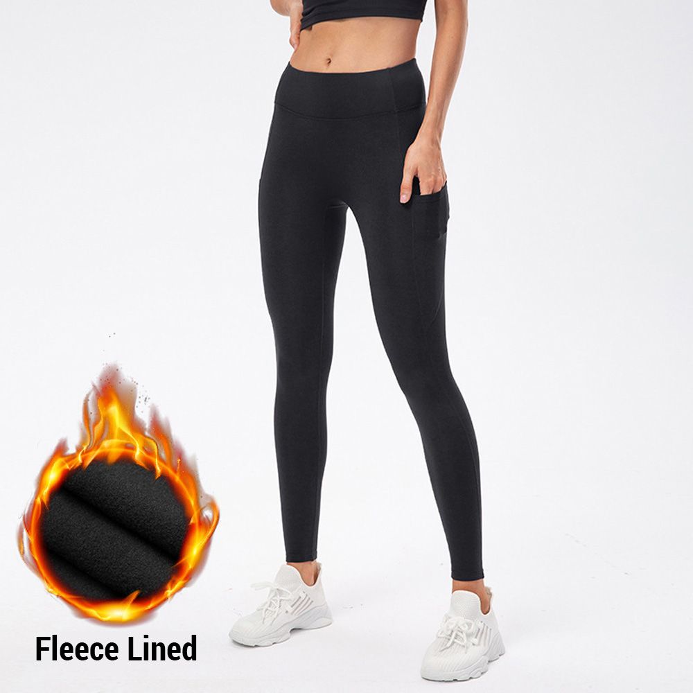 2pcs Women High Waisted Yoga Leggings Fleece Workout Pants