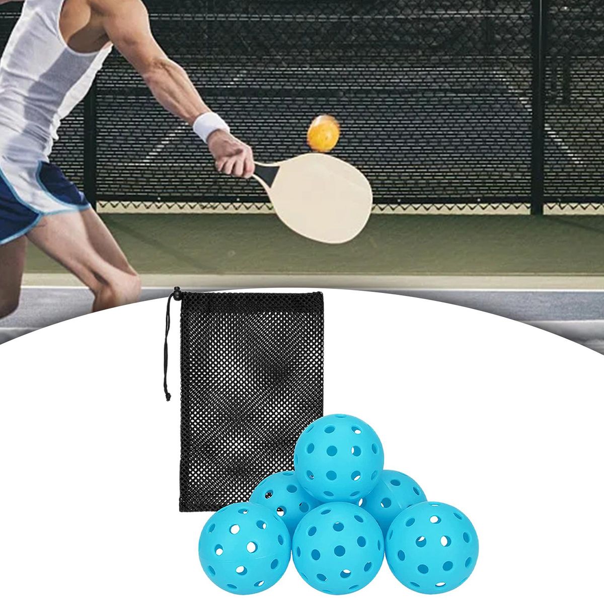 6x Pickle Balls 40 Holes Pickleball Balls For Indoor Blue